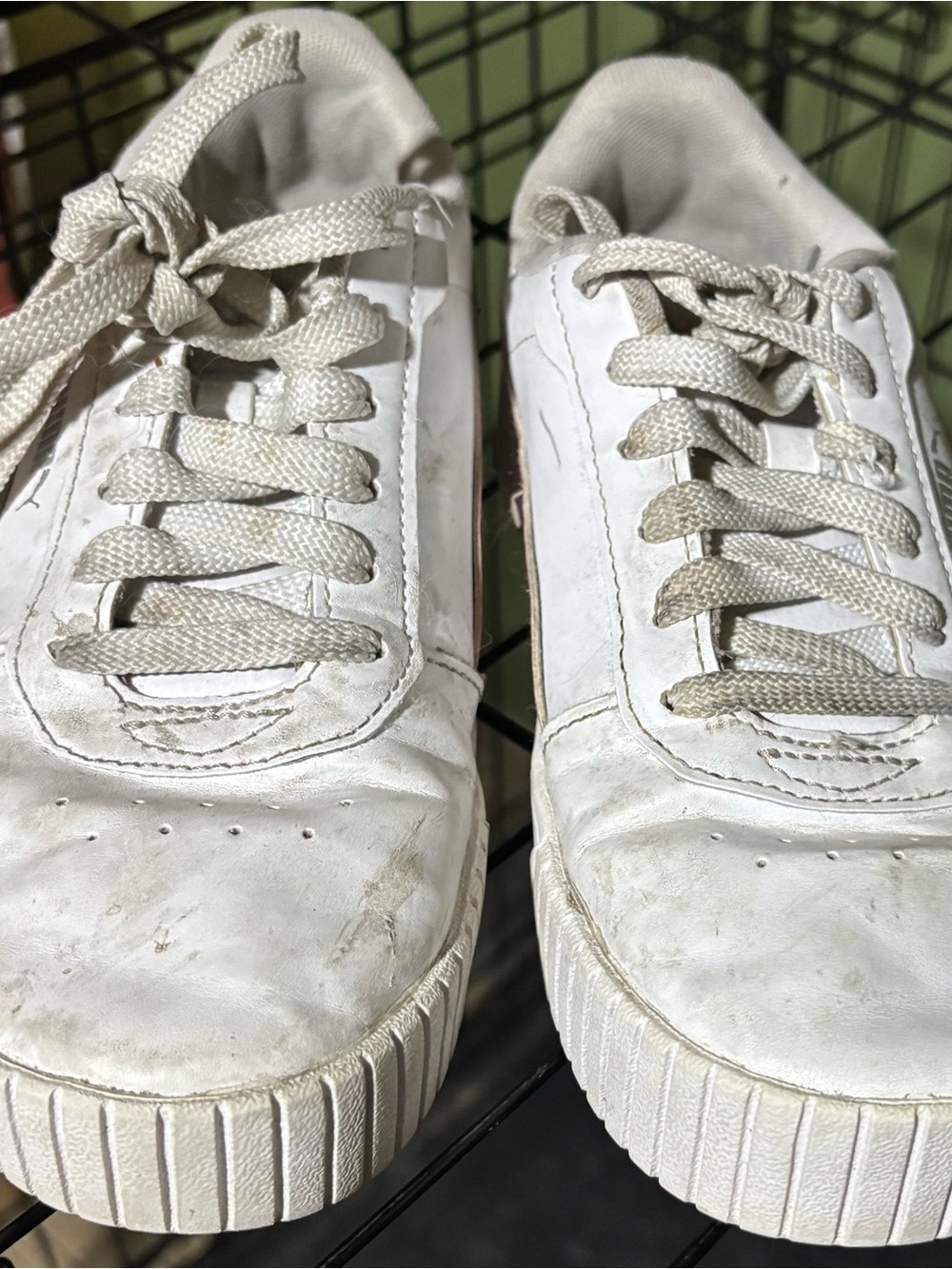 Puma White Lace-Up Platform Sneakers